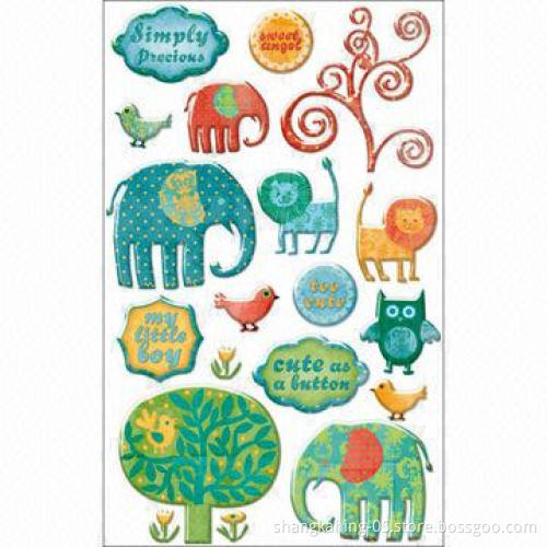 Epoxy Stickers with PVC Printing, Various Designs Available, Complies with EN71 Mark